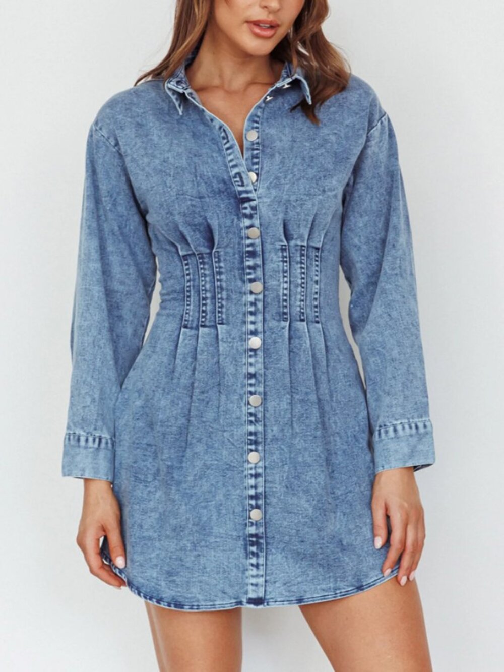 Indi Luxe by Indikah Blue Denim Mini Dress Size S